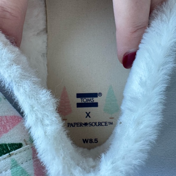 TOMS X Paper Source White Bottle Brush Trees Alpargata Ortholite Slip-On 8.5 - Picture 3 of 9